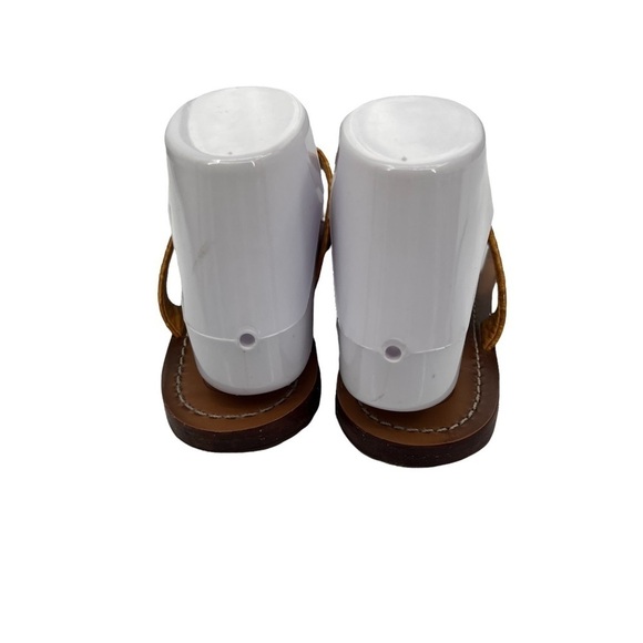 Tory Burch Brown Leather Thora Flat T-Strap Sandals Size 8 Women’s - Picture 7 of 8